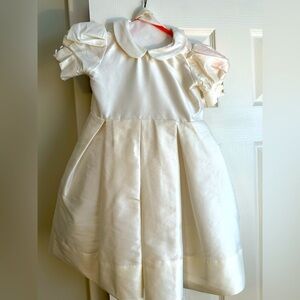 Ivory silk custom flower girl dress 2/3T